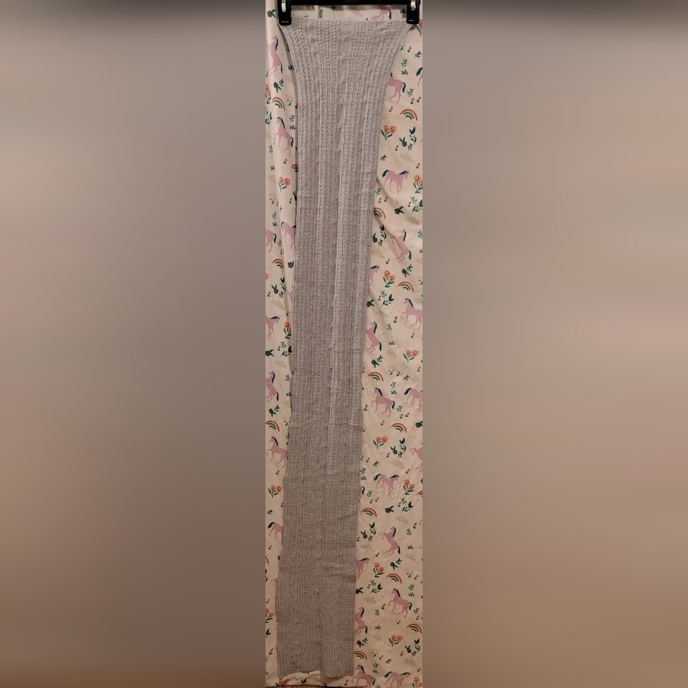 EUC Y2K Tommy Hilfiger Grey Alpaca Knit Neutral Casual Boho Prep Scarf Wrap - Picture 6 of 7